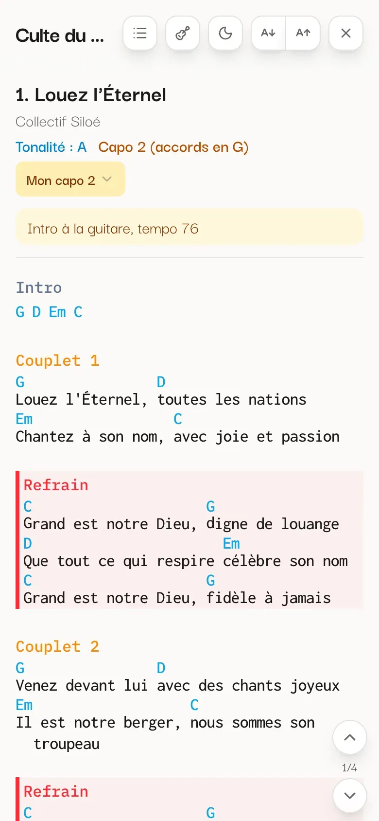 Le mode Live en thème clair, sur téléphone.